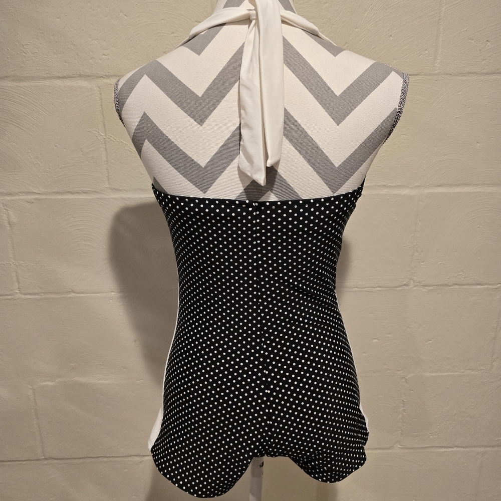 Sheridyn Swim Women's Marilyn Boyleg One Piece Swimsuit US Size 12 Black/White. - Picture 3 of 12